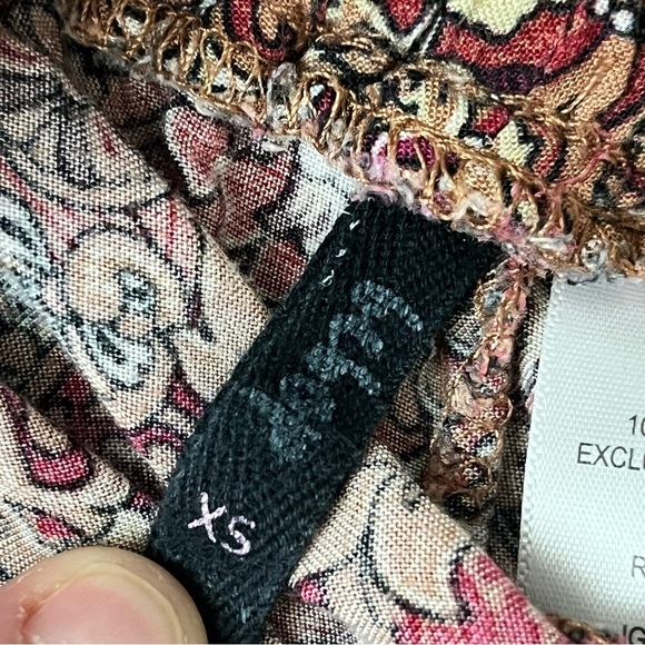 Boho Patchwork Print Wide Leg Pants Elastic Waist Lounge Festival Trousers XS - Picture 7 of 8